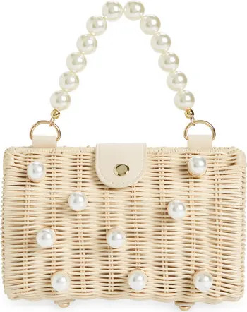 Willow Imitation Pearl Rattan Bag | Nordstrom