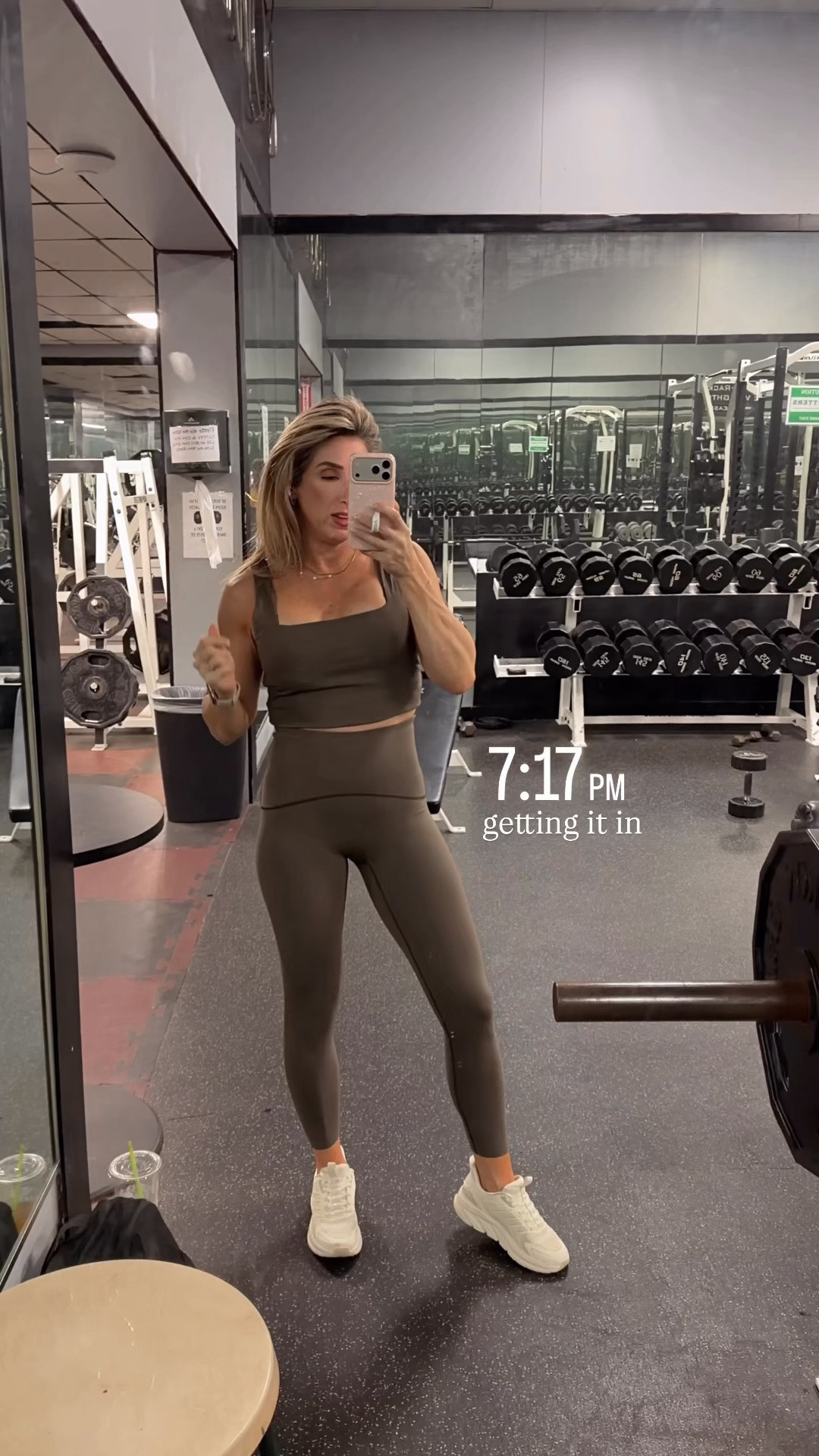 Leg day. At 7pm at night. 😭

Gym outfits, workout leggings, workout top, sports bra, fitness, workout outfits, sneakers, activewear, fitness over 40

#LTKdayinmylife #LTKfitnessgoals #LTKActive