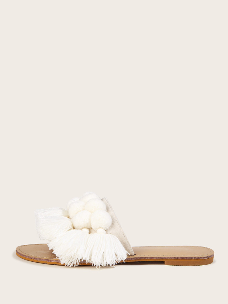 Pom Pom & Tassel Decor Sliders | SHEIN