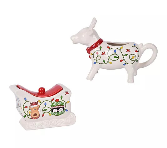 Temp-tations Seasonal Figural Creamer and Sugar Set - QVC.com | QVC