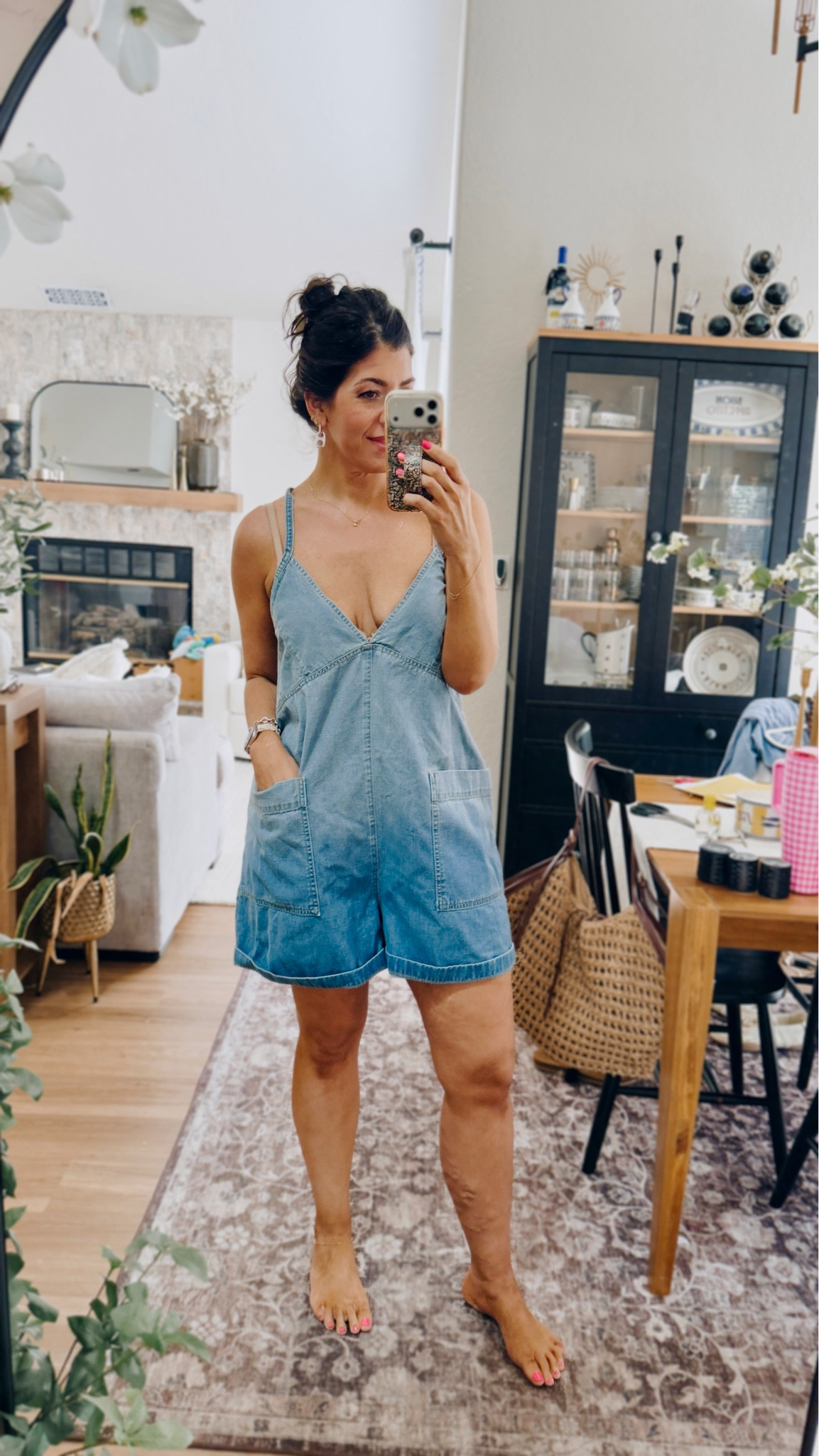 Code- MEGHAN20
In a medium denim romper 

#LTKTall #LTKMidsize #LTKSaleAlert