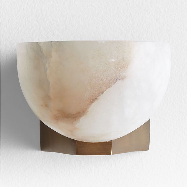 Ando Brass Alabaster Sconce Bathroom Vanity Light + Reviews | Crate & Barrel | Crate & Barrel