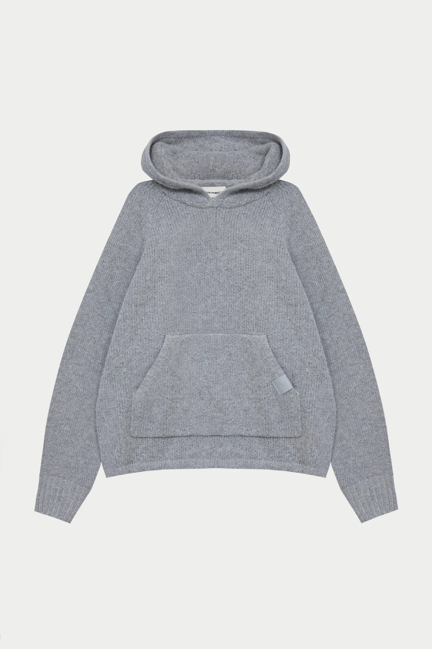 BOUCLE KNIT HOODIE - GREY MARL | The Couture Club