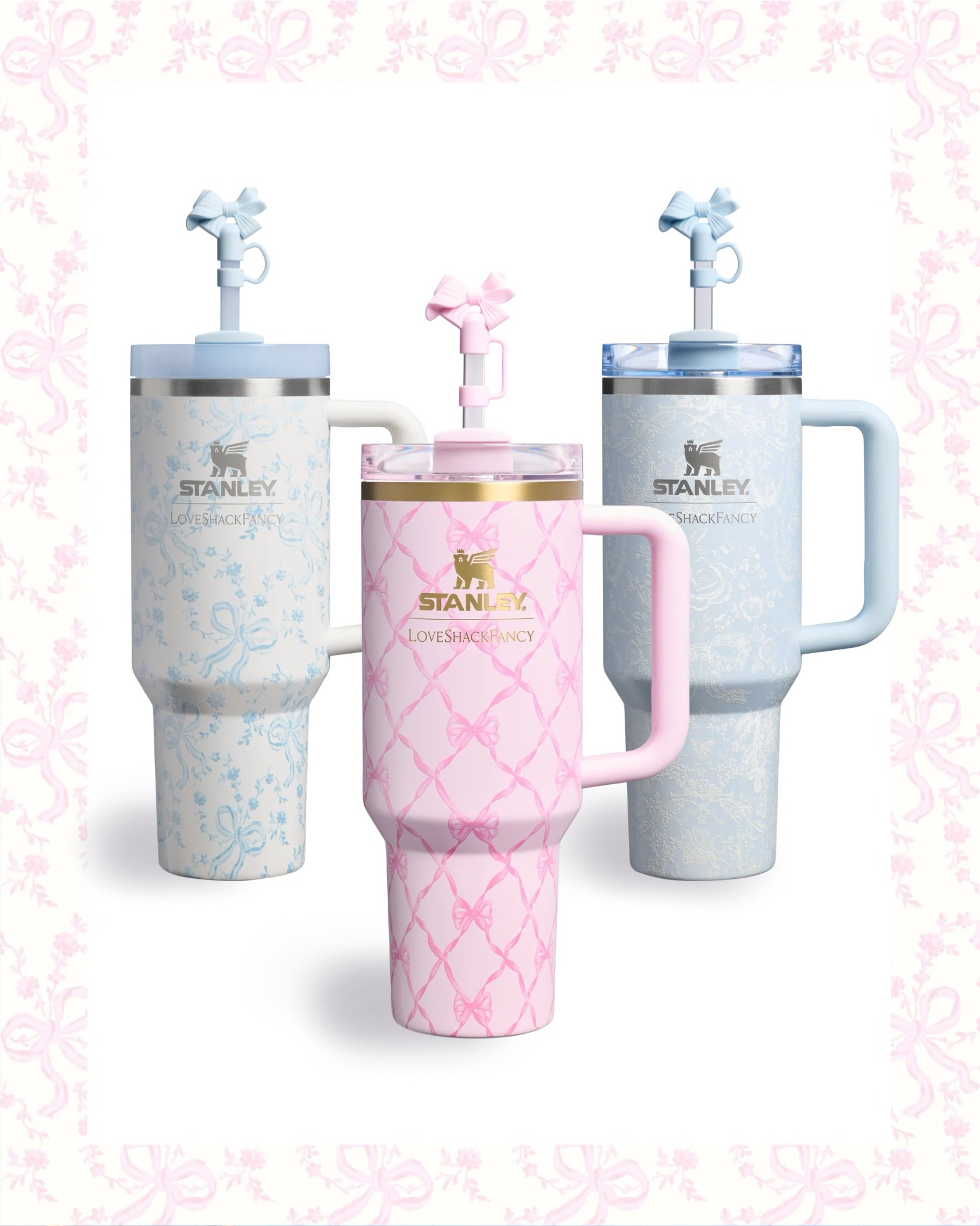 NEW Limited Edition Stanley x LoveShackFancy collab 🎀 tumblers cups holiday quencher coquette bow pink peppermint alpine blue Chantilly winter ice 

#LTKSeasonal #LTKGiftGuide #LTKHoliday