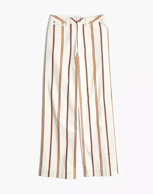 Tall Emmett Wide-Leg Crop Pants in Antique Coral Stripe | Madewell