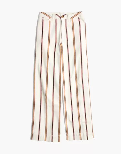 Tall Emmett Wide-Leg Crop Pants in Antique Coral Stripe | Madewell