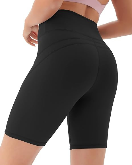 JOYSPELS Women's Biker Shorts High Waisted Spandex Yoga Workout Running Tummy Control Shorts with Po | Amazon (US)