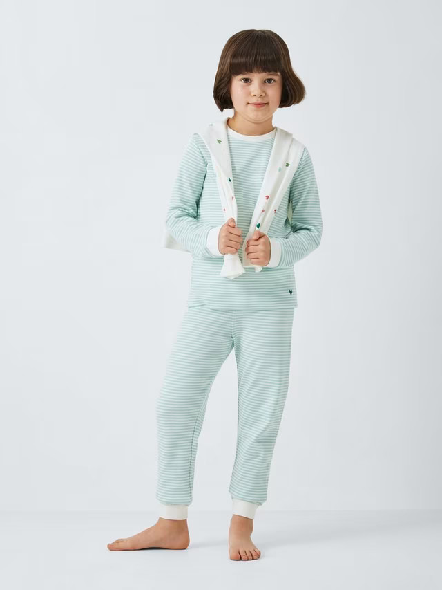 John LewisKids' Heart Stripe Pyjamas, Pack of 3, Multi | John Lewis (UK)