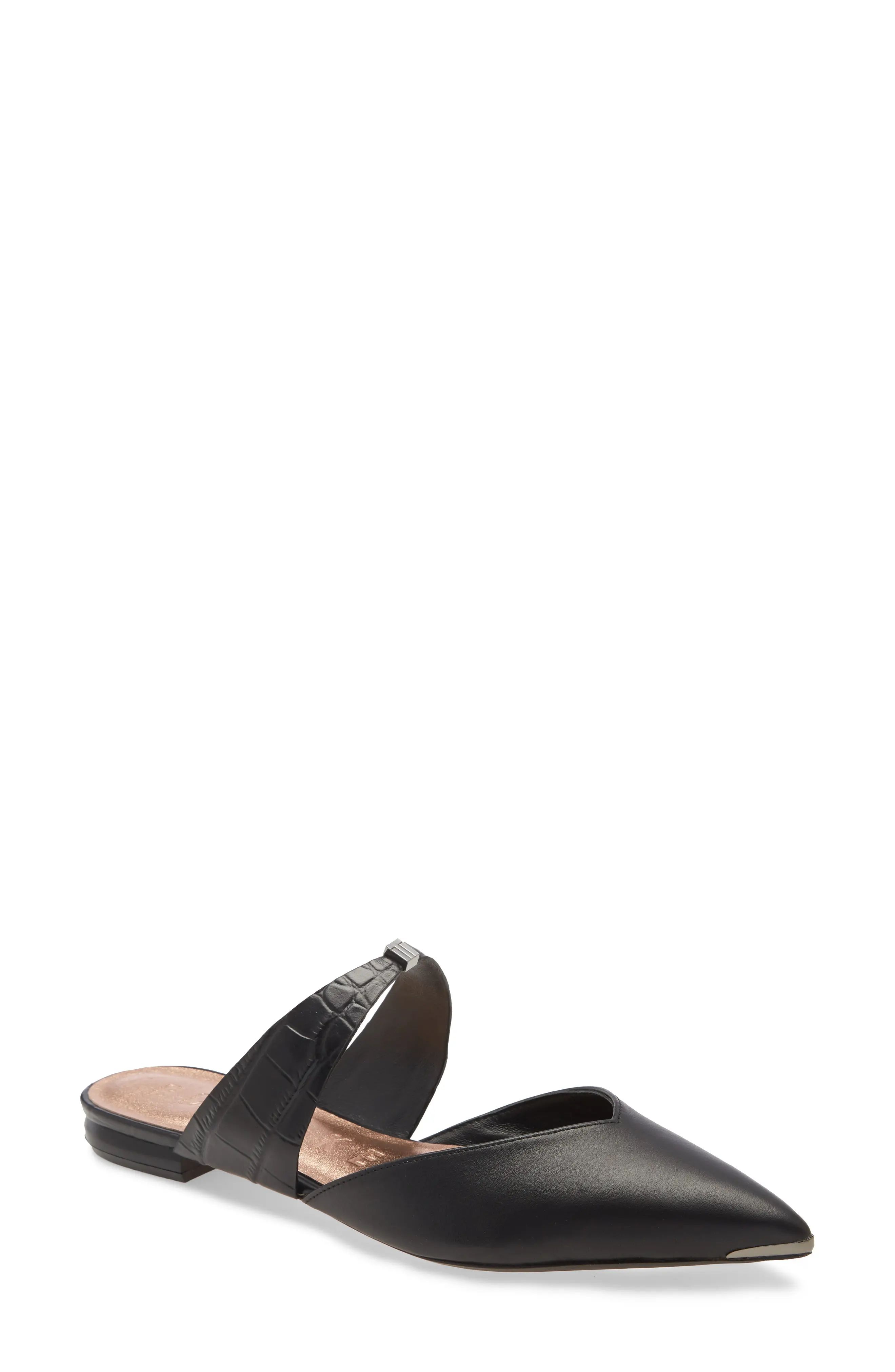 Ted Baker London Orlya Pointed Toe Mule, Size 6Us in Black Leather at Nordstrom | Nordstrom