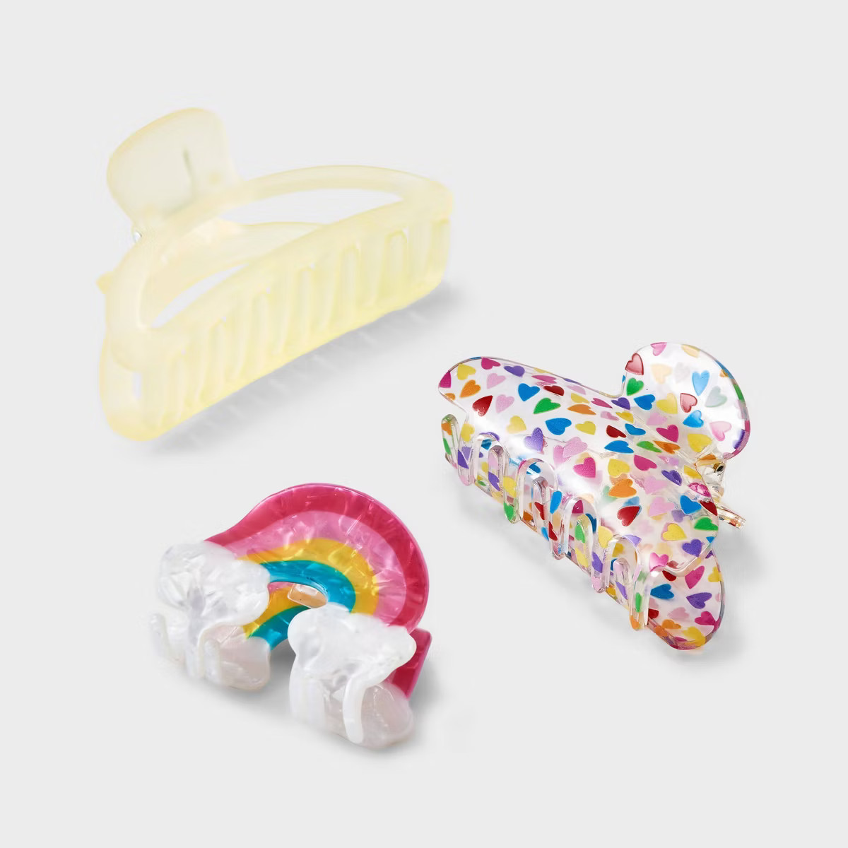 Girls' 3pk Rainbow Claw Clip Set - Cat & Jack™ | Target