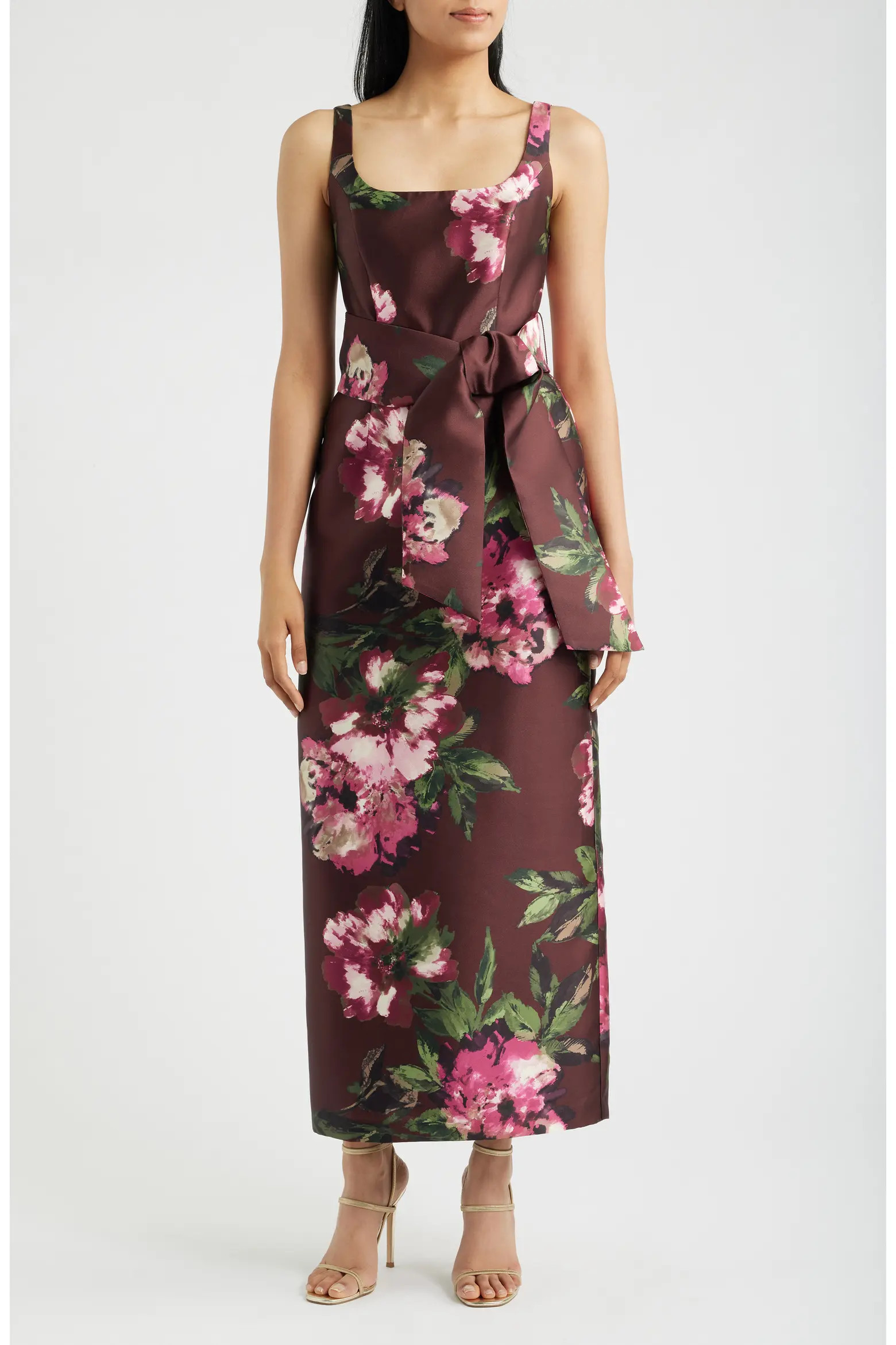 Julia Jordan Floral Print Sleeveless Satin Gown (Women) | Nordstrom | Nordstrom
