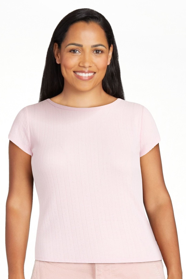 Free Assembly Women's and Women's Plus Pointelle Mini Tee with Short Sleeves, Sizes XS-4X | Walmart (US)
