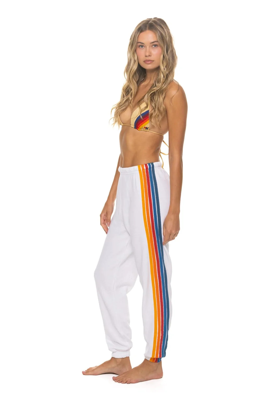5 Stripe Sweatpants White | Aviator Nation | Aviator Nation