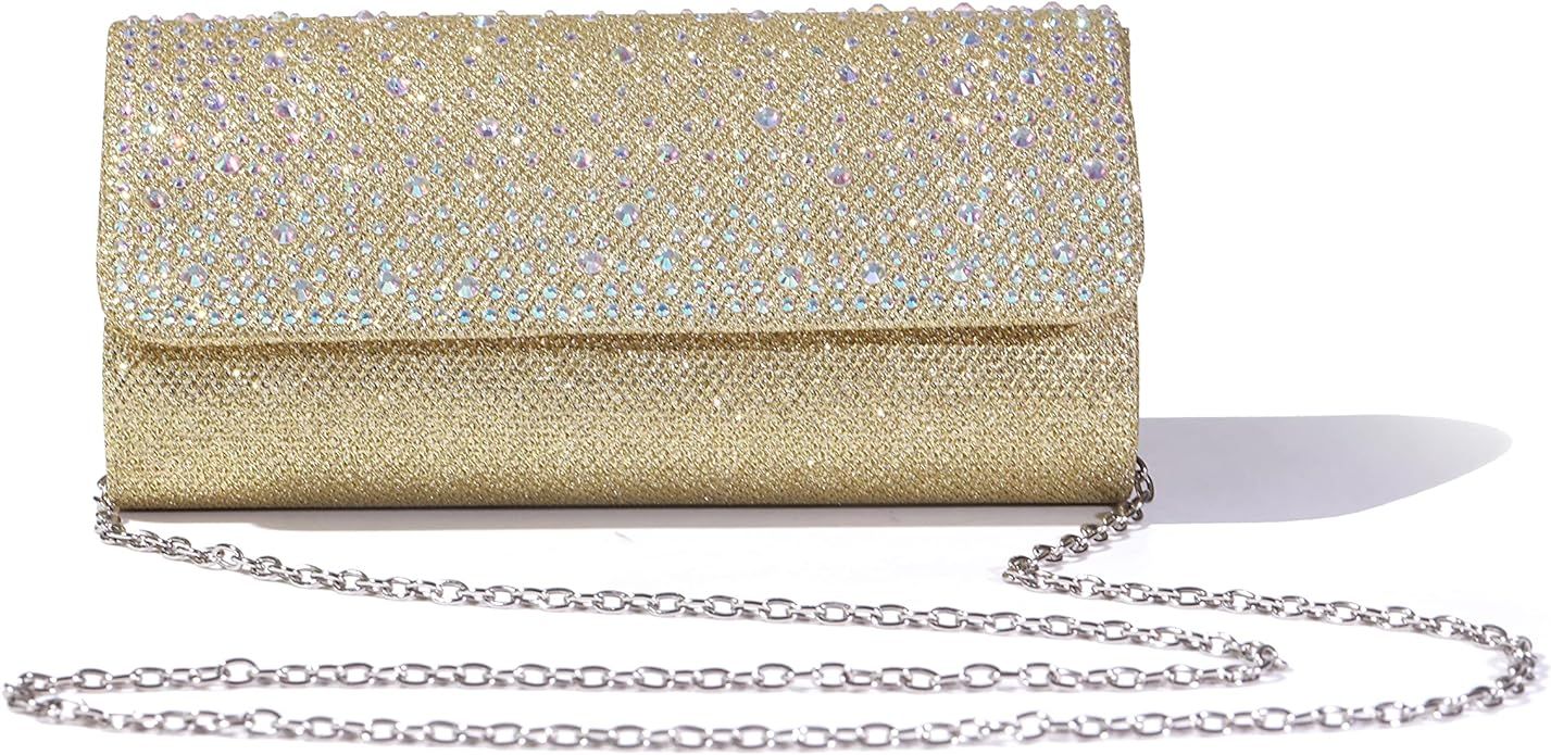 RAPENG Crystal Rhinestone Women Clutch Bag evening handbag Glitter Envelope Evening Purse | Amazon (US)