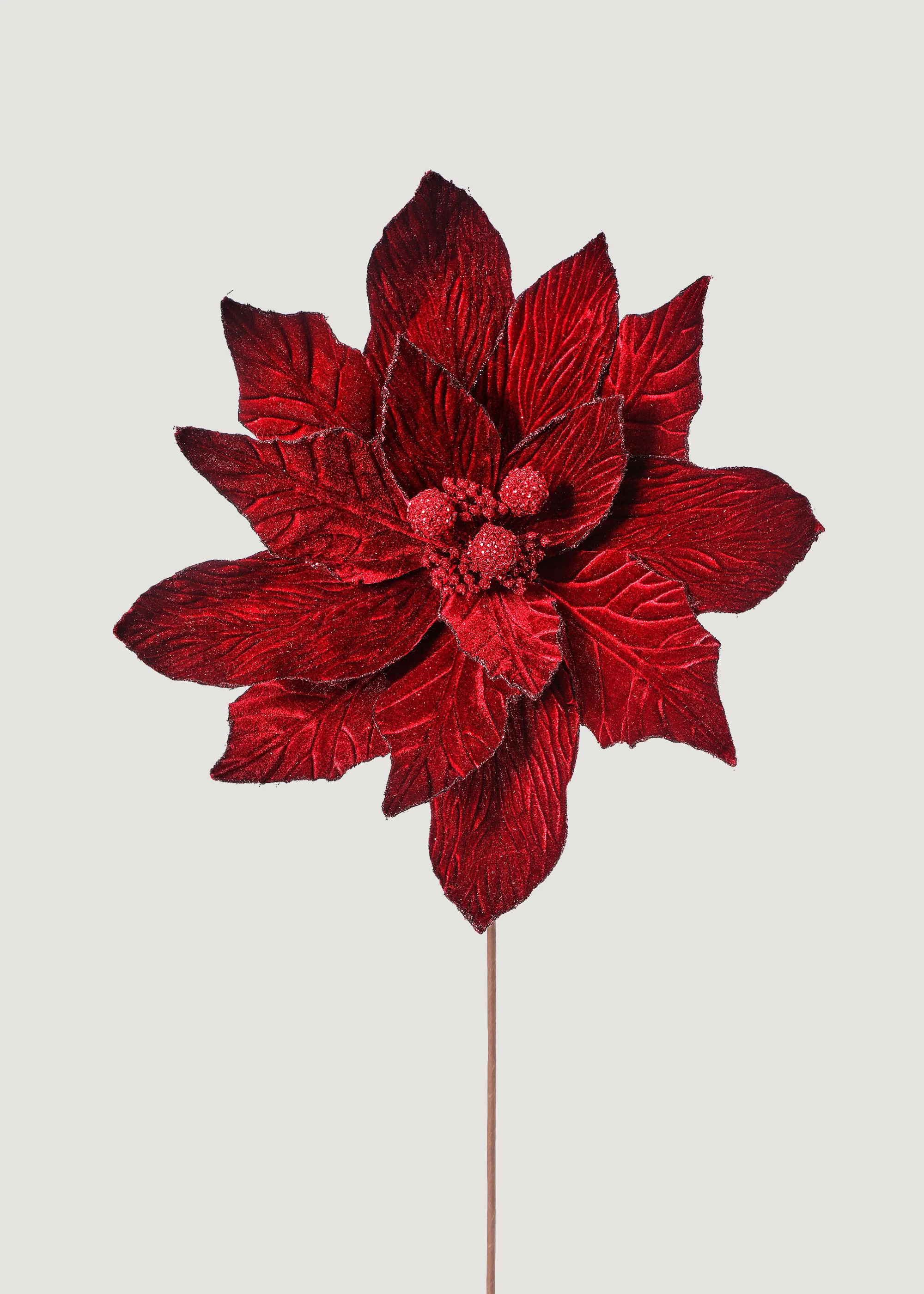 Large Burgundy Artificial Christmas Poinsettia Flower - 19" Wide | Afloral