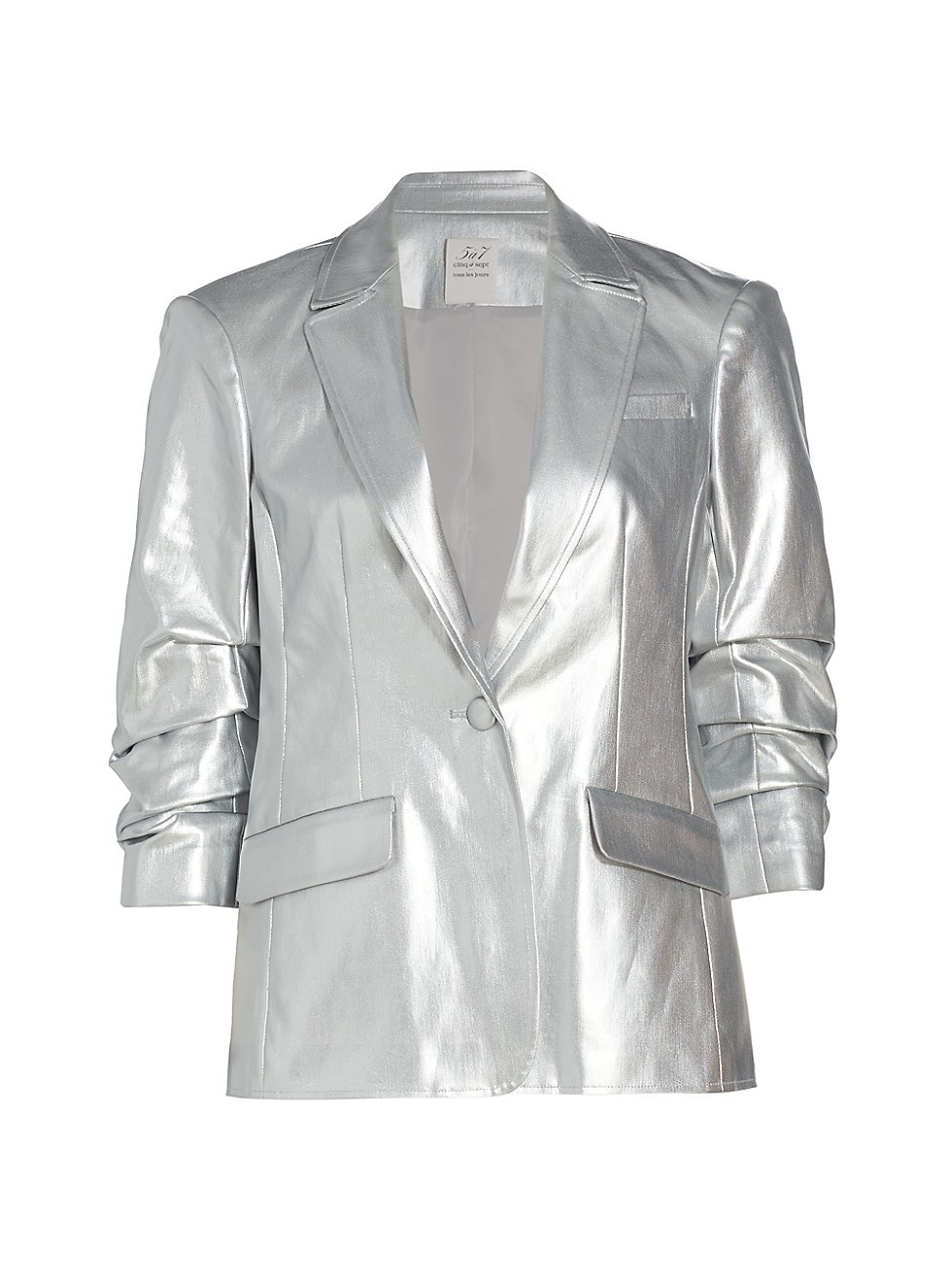 Women's Khloe Metallic Foiled Blazer - Silver - Size 6 | Saks Fifth Avenue