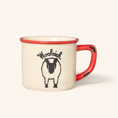 13.92 fl oz Ceramic Sheep Mug Cream - Woolrich x Target | Target