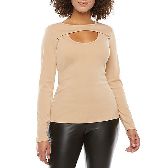 Bold Elements Womens Crew Neck Long Sleeve Blouse | JCPenney