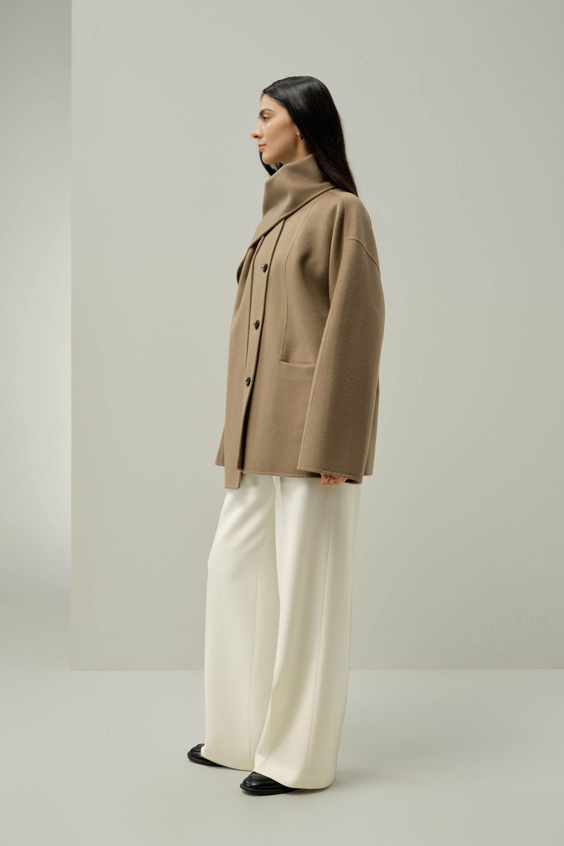 Double-Faced Silk Wool Blend Coat | LILYSILK