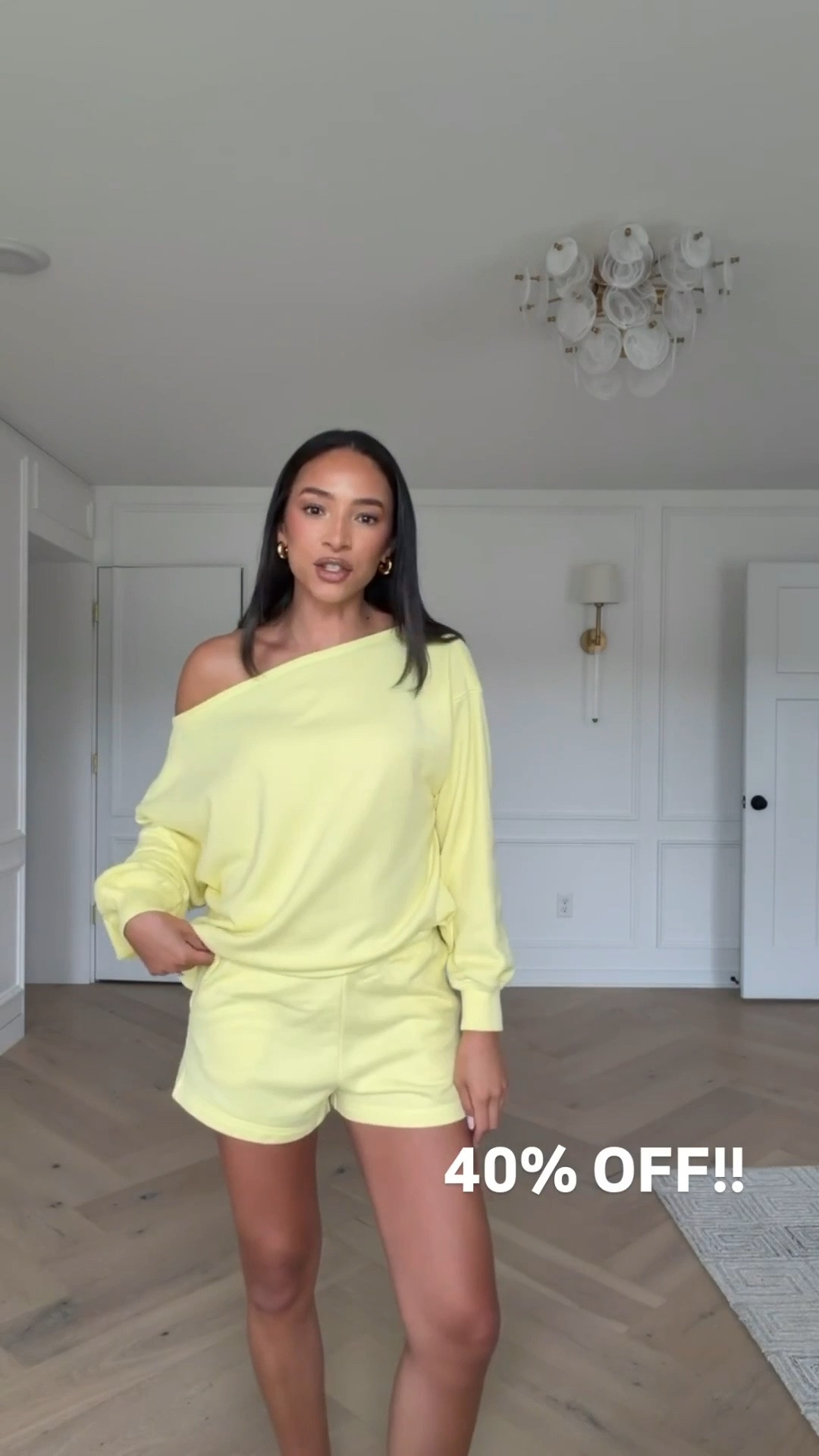 40% OFF matching yellow terry short set!! The material on this set is perfect for summer - thin but still comfy and cozy! Wearing size S off the shoulder top and size S terry mini short 

summer outfit, vacation outfit, mom outfit, postpartum outfit, pool outfit, beach outfit, resort wear

#LTKSaleAlert #LTKTravel