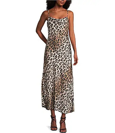 GB Animal Print Slip Long Maxi Dress - M | Dillard's