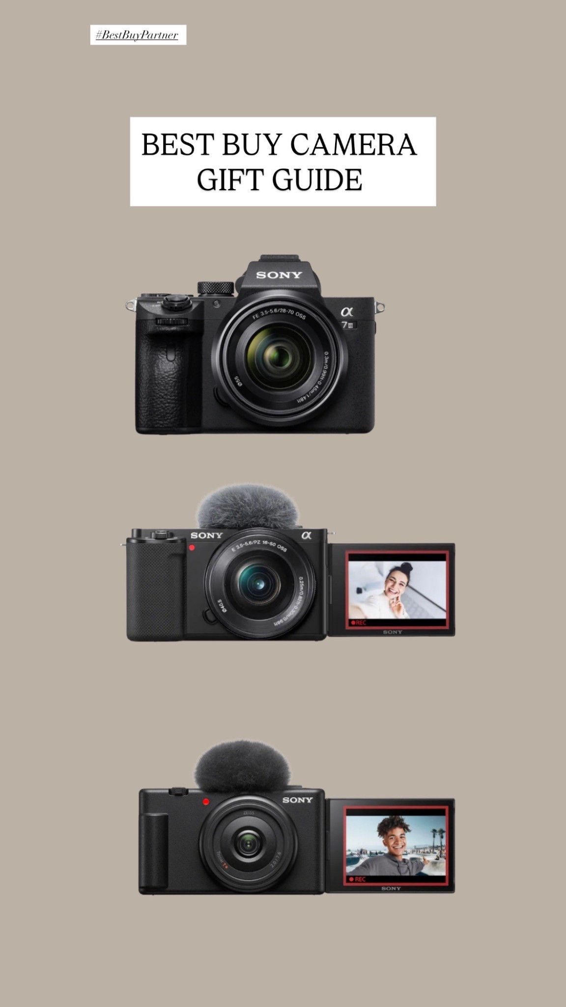 #BestBuyPartner @bestbuy has the top gifts for everyone on your list this holiday season, including some amazing Sony cameras! 