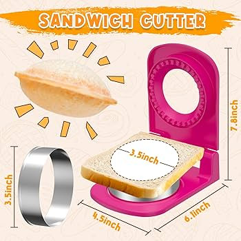 Metal Sandwich Cutter and Sealer - Round Crustless Sandwich Cutter for Peanut Butter and Jelly‌... | Amazon (US)
