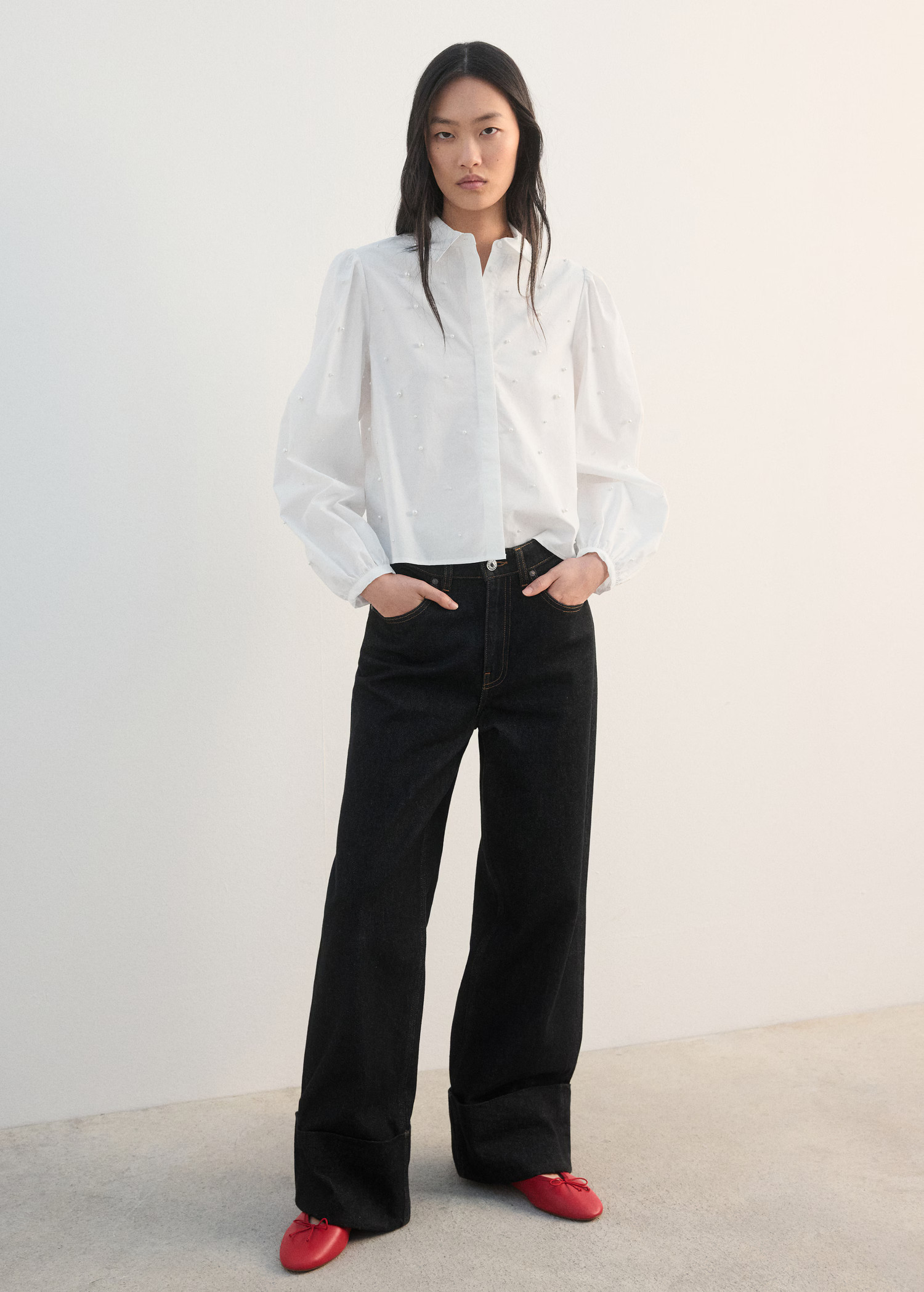 Pearl puff-sleeve blouse - Women | MANGO USA | Mango (US/MX/AU)