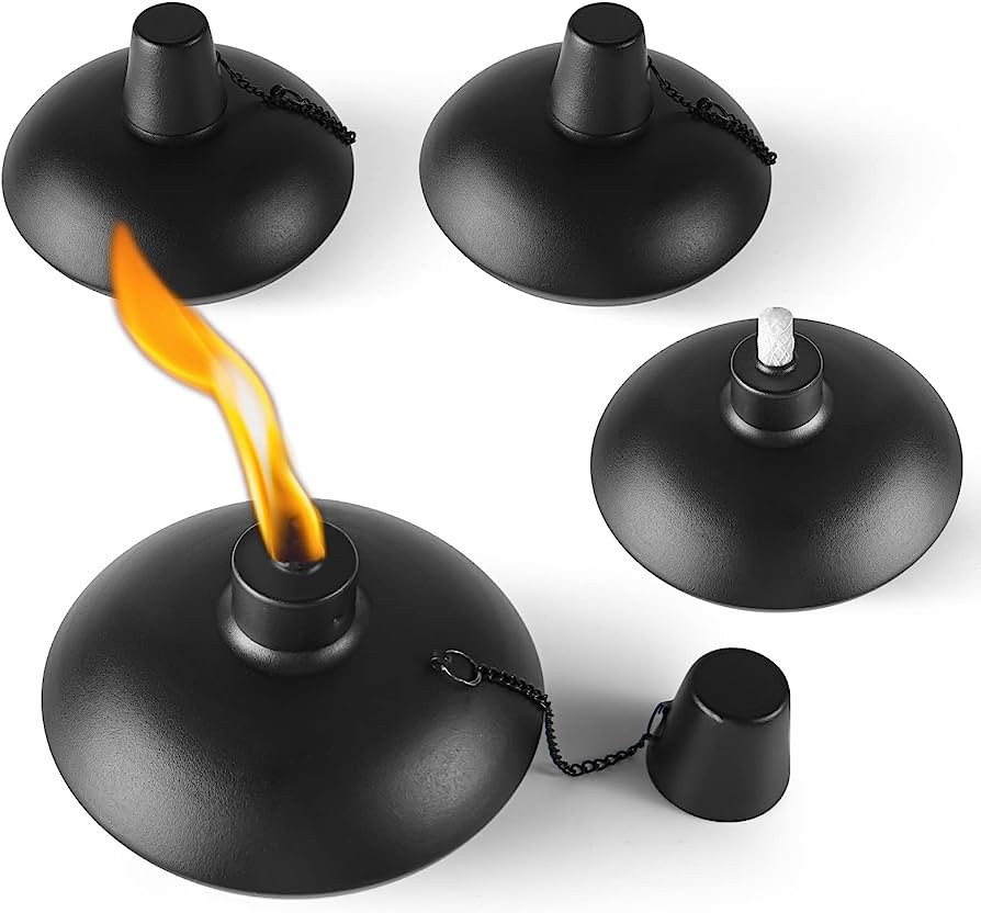 ZSZMFH 4 Pack Metal Table Top Torches,18 oz Citronella Torches for Outside， Refillable Citronel... | Amazon (US)