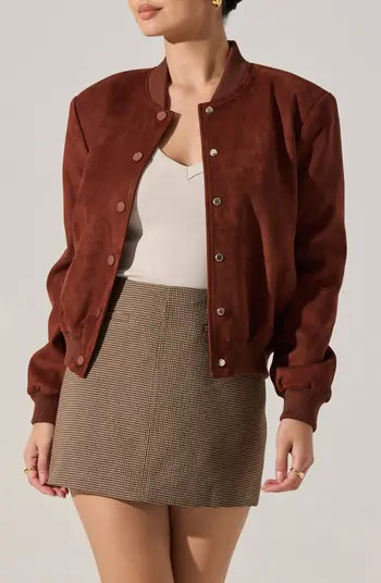ASTR the Label Olenna Faux Suede Bomber Jacket | Nordstrom | Nordstrom