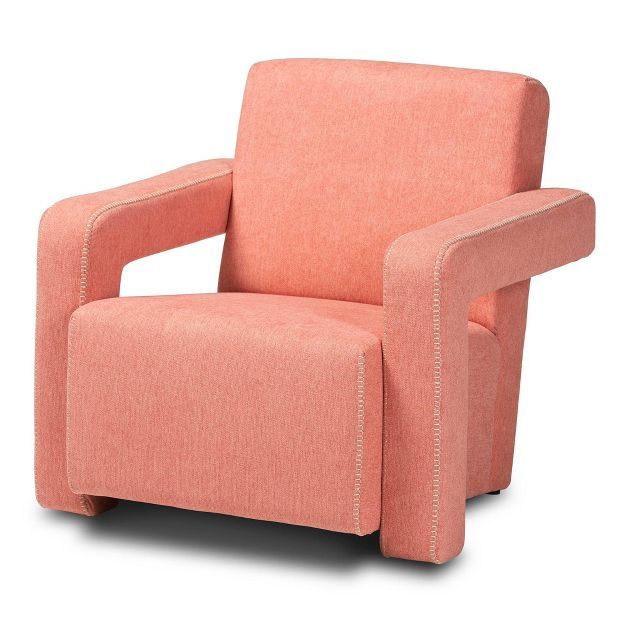 Madian Light Fabric Upholstered Armchair Light Red - Baxton Studio | Target