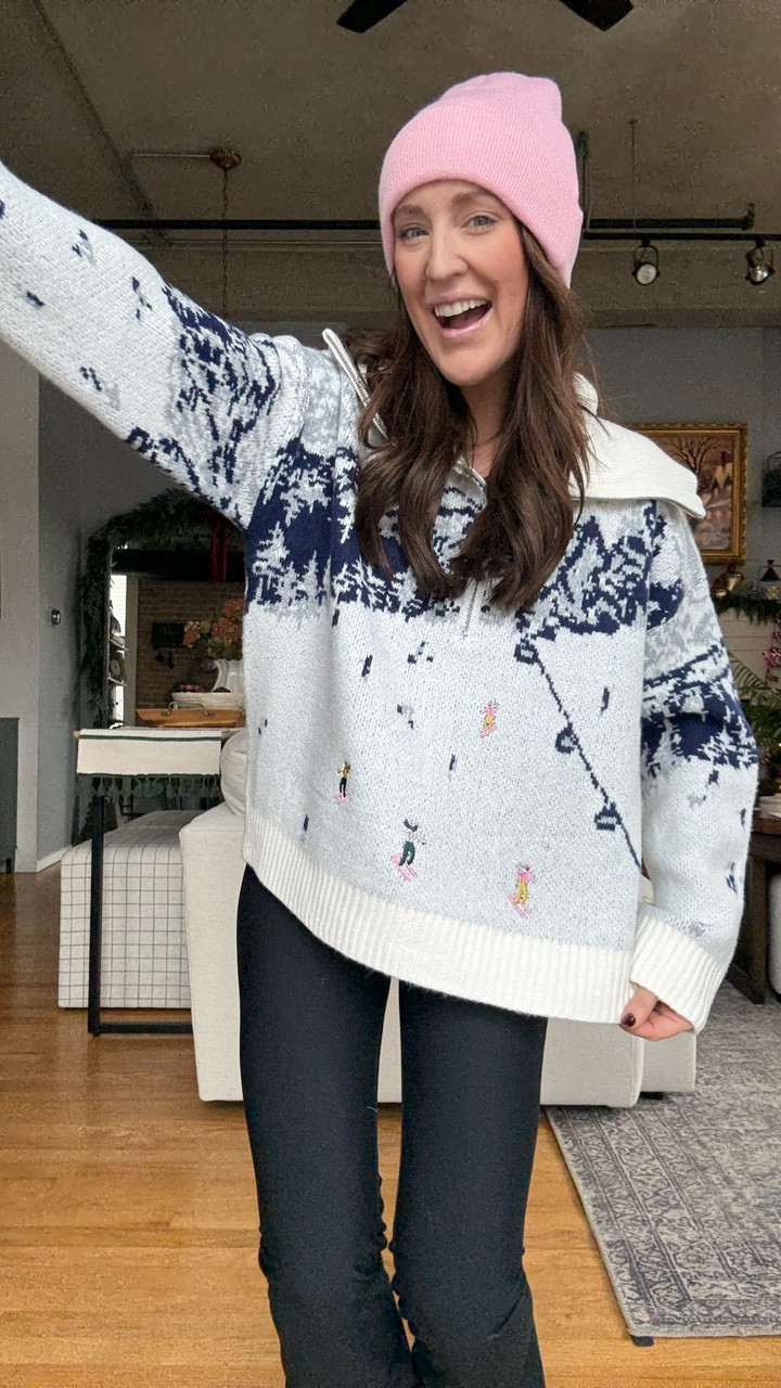 Viral skier quarter zip knit sweater from Target! Wearing this cozy fit all winter long. 

#LTKHoliday #LTKFindsUnder50