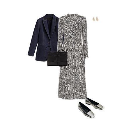 Business casual attire for women: are you more of a dress person for work? Look out for midi styles with prints, and keep the rest of your look simple. 

#40plusstyle #capsulewardrobe #workwear

#LTKfit #LTKstyletip