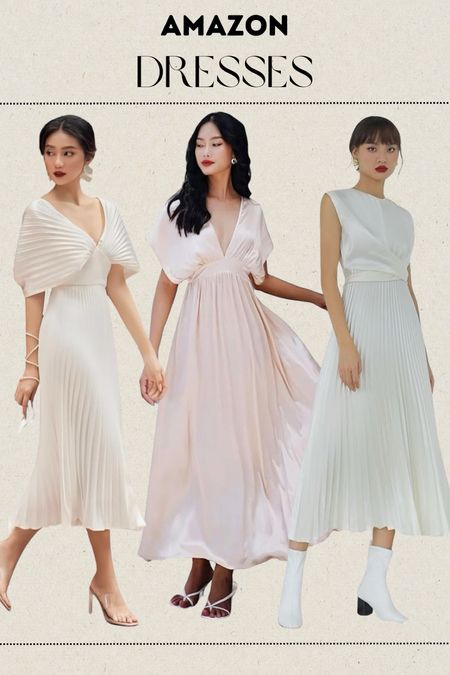 Formal dresses, spring dresses, Amazon dress, Amazon formal dress, cocktail dress, wedding guest dress, pleated dress, satin dress

#LTKfindsunder50 #LTKwedding #LTKSeasonal