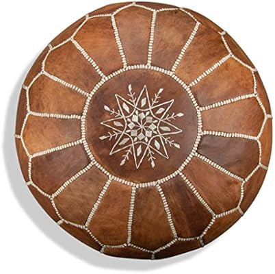 Premium Moroccan Leather Pouf - Handmade - Delivered Stuffed - Ottoman, Footstool, Floor Cushion ... | Amazon (US)