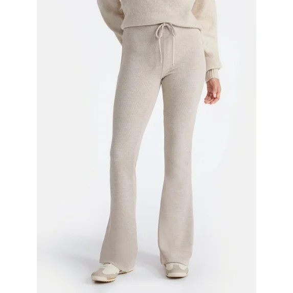 No Boundaries Brushed Back Waffle Knit Mini Bootcut Leggings, 32'' Inseam, Women’s | Walmart (US)