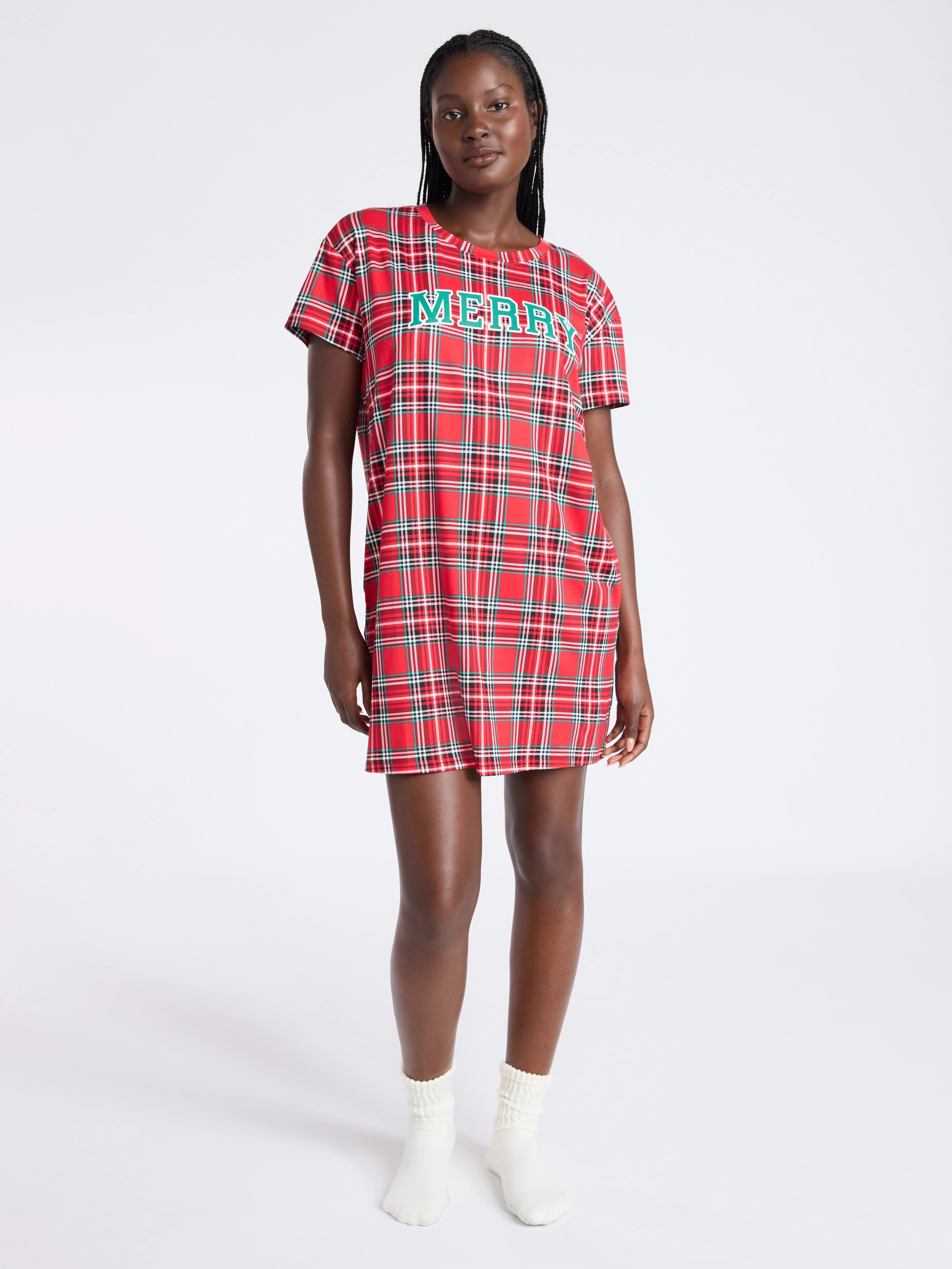 Joyspun Women's Dreamy Soft Collection Sleepshirt with Short Sleeves, Sizes S/M-2X/3X | Walmart (US)