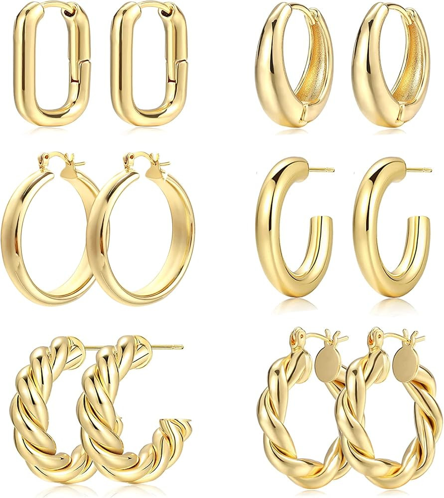 3 Pairs Small Huggie Hoop Earrings Set 14K Gold Hypoallergenic Lightweight Huggie Hoops Earrings ... | Amazon (CA)