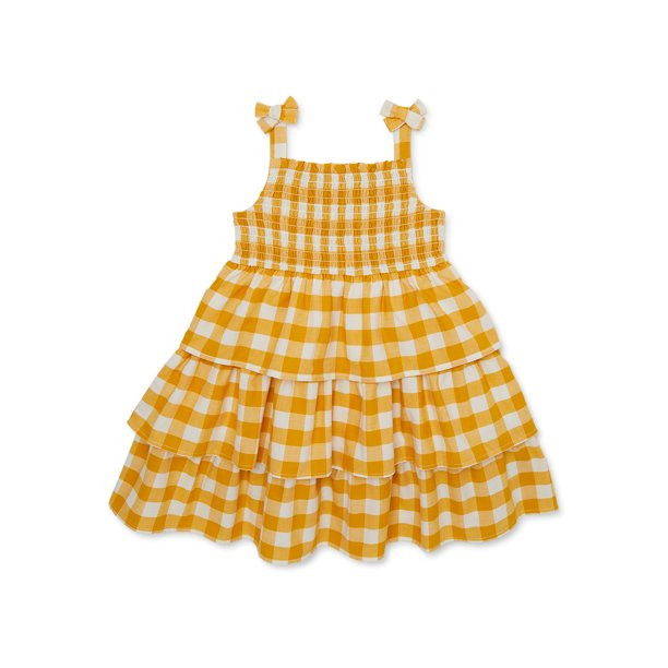 Wonder Nation Baby and Toddler Girls Sleeveless Smocked Dress, Sizes 12M-5T | Walmart (US)