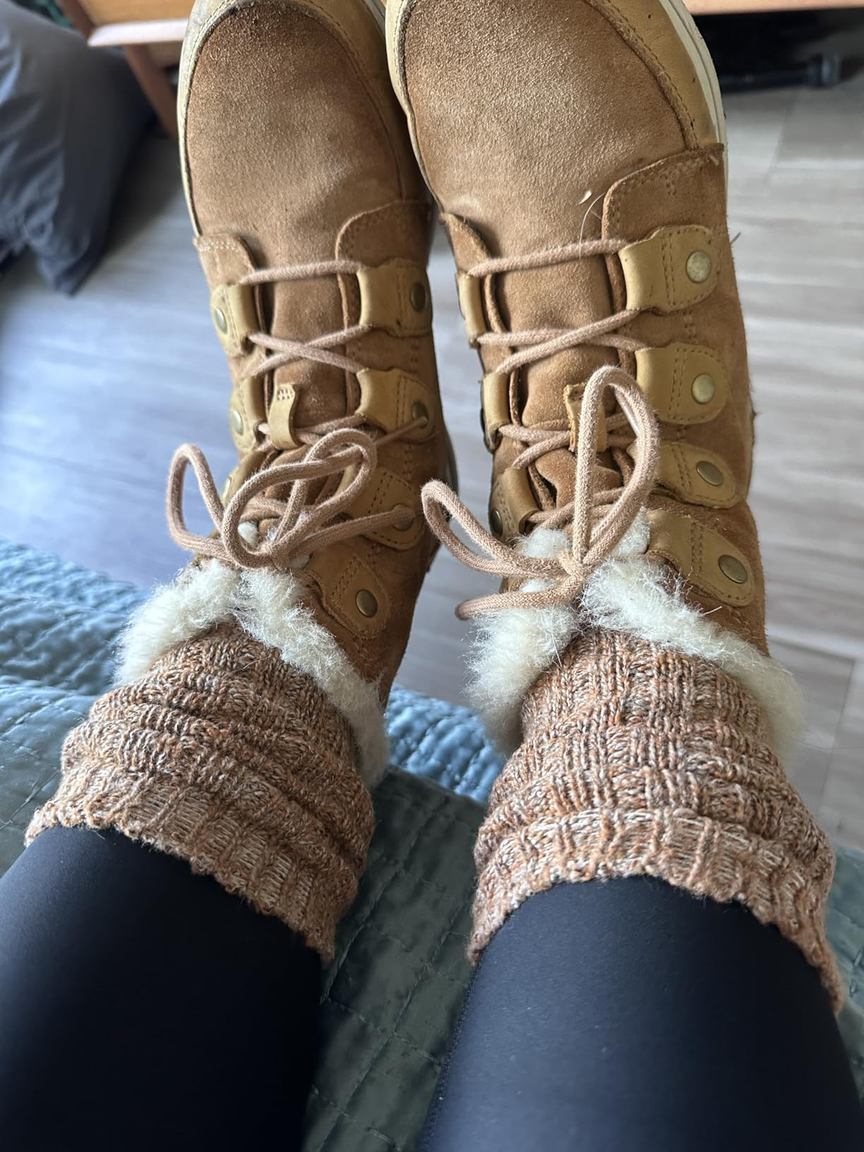 TINTAO 3 Pairs Women Winter Wool Cable Knit Crew Knee High Boot Socks,Size 5-11 W605 | Amazon (US)