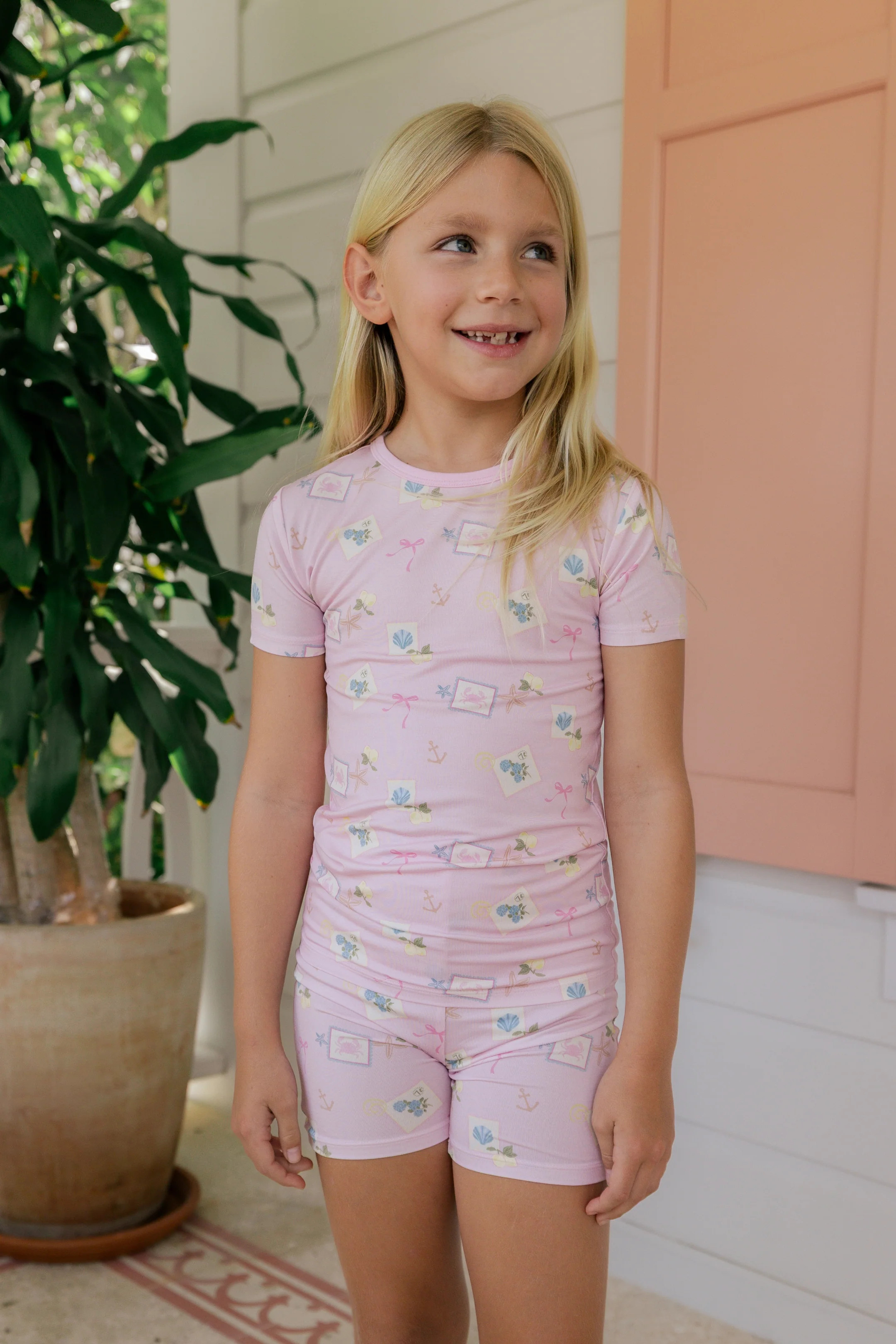 Little Coastal Notes Two Piece Short Set | Soft Kids Sleepwear | In My Jammers | In My Jammers