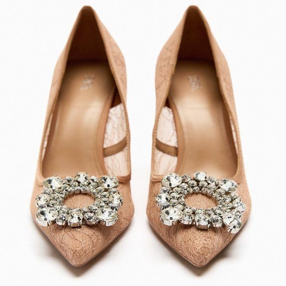BLOGGER'S FAVE! Zara Lace Embellished High Heeled Shoes NWT | Poshmark