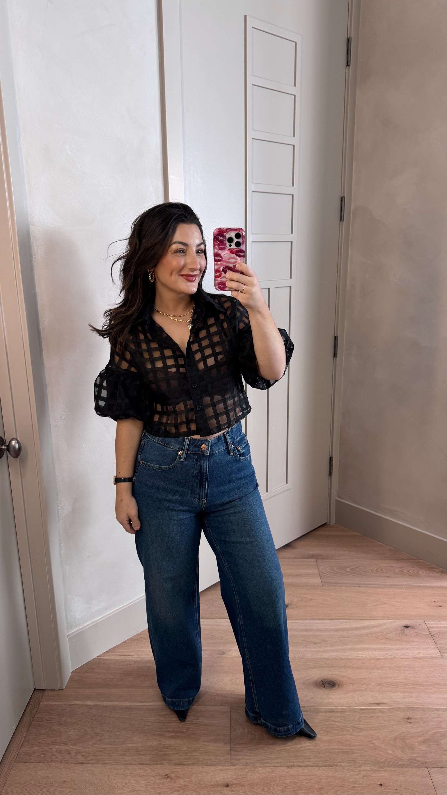 This button up sheer top is so stunning!! Paired it with my favorite jeans for a chic look! 

Top size small, jeans size 27 petite 

5'0" 140lbs
Petite friendly

#LTKdayinmylife #LTKootd #LTKPetite