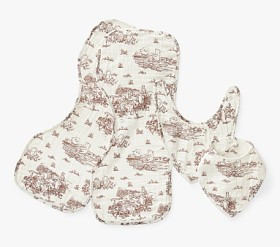 Disney's Winnie the Pooh Toile Organic Bib and Burp Cloth Set | Pottery Barn Kids