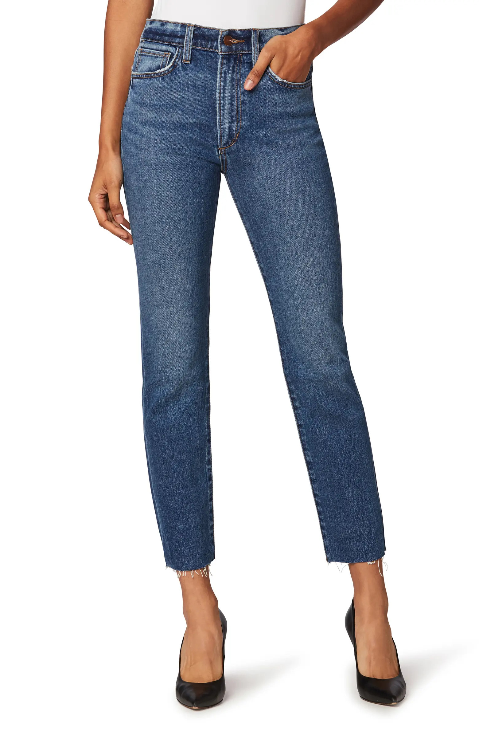 Joe's The Luna High Waist Raw Hem Ankle Straight Leg Jeans | Nordstrom | Nordstrom