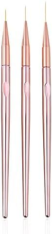 FULINJOY 3 Pcs Rose Gold Nail Art Liner Brushes Set, UV Gel Acrylic Application Nail Pens Nail Art D | Amazon (US)