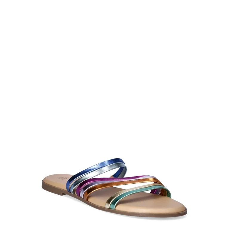 Time and Tru Women's Asymmetric Strappy Sandals | Walmart (US)
