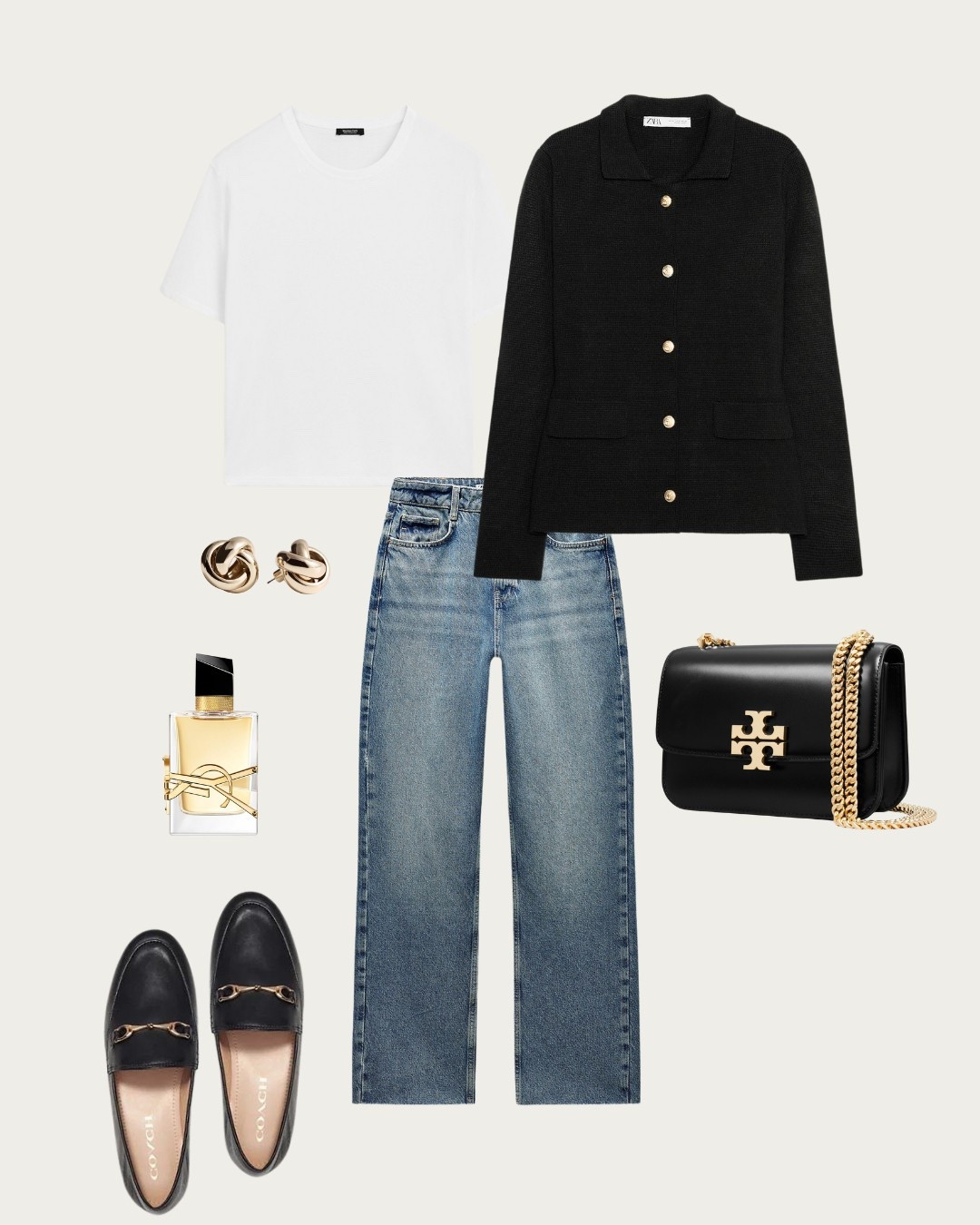 Casual Parisian Inspired Structured black cardigan, white tee, classic jeans, and loafers. Add bold gold jewelry and a YSL perfume and you’re good to go anywhere.

#LTKStyleTip #LTKWorkwear #LTKSeasonal
