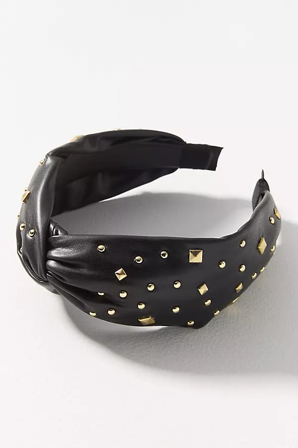 Studded Faux-Leather Twist Headband | Anthropologie (US)