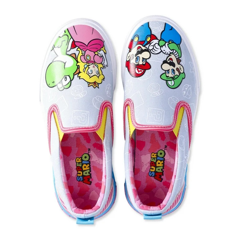 Nintendo Little and Big Girls Super Mario Low Top Sneakers | Walmart (US)